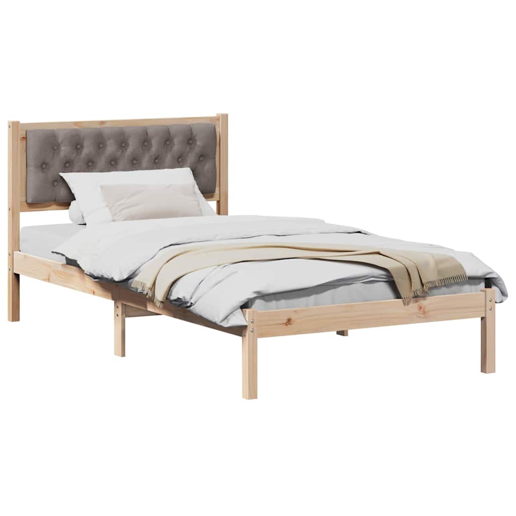 Bed Frame with Headboard Taupe 100 x 200 cm Fabric